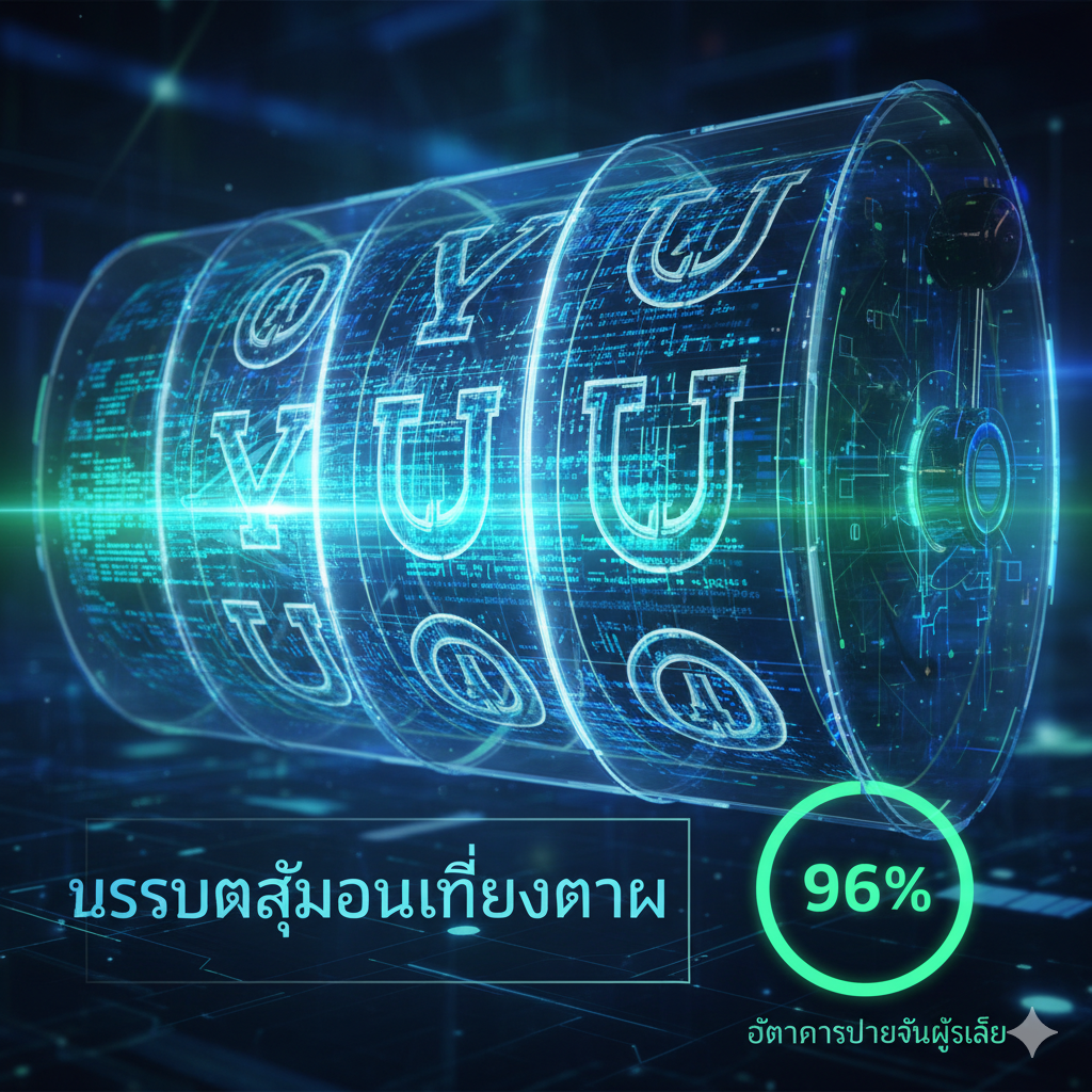 Functionele illustratie van een gokkast met de RNG (Random Number Generator) als code en de RTP (Return to Player) als percentage, om het mechanisme achter het spel uit te leggen en de mythe van de 'kapotte' slot te ontkrachten.