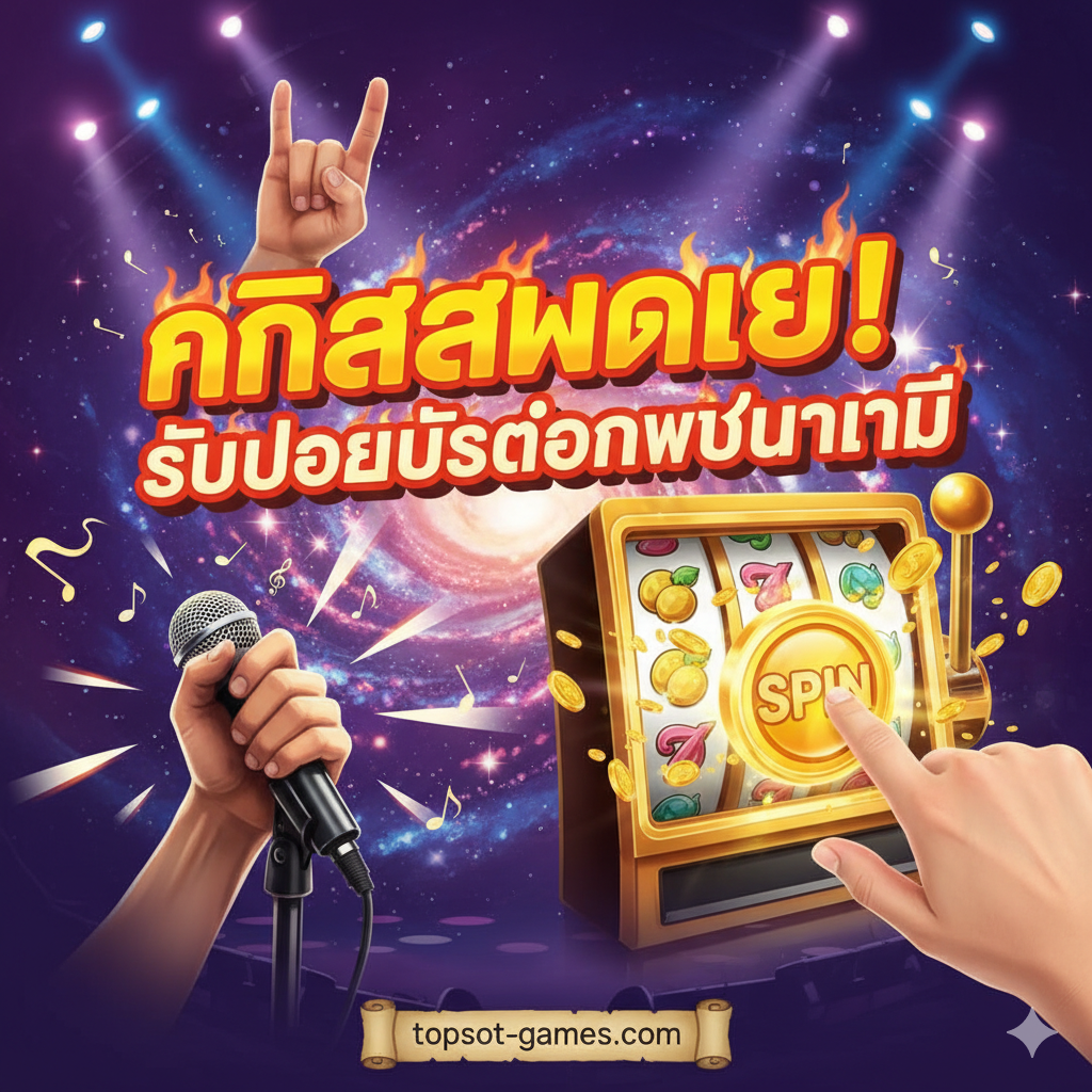 ภาพขั้นตอนการเริ่มต้นเล่นสล็อตออนไลน์ 3 ขั้นตอนแบบง่ายๆ (Tutorial) โดยใช้ไอคอนและลูกศรนำทาง: 1. สมัครสมาชิก (รูปปุ่มสมัคร) 2. ฝากเงิน/รับโบนัส (รูปเหรียญและกล่องของขวัญ) 3. กด Spin (รูปปุ่มหมุนขนาดใหญ่) ภาพมีพื้นหลังเป็นหน้าจอเกมสล็อตที่กำลังแสดงผลชนะเล็กน้อย และมีมือที่กำลังแตะหน้าจอโทรศัพท์มือถือ/แท็บเล็ตเพื่อทำการเล่น เน้นความง่ายและรวดเร็วในการเริ่มต้นเล่นที่ topslot-games.com โทนสีเป็นสีฟ้า-เขียวที่สื่อถึงความน่าเชื่อถือและความสดใหม่