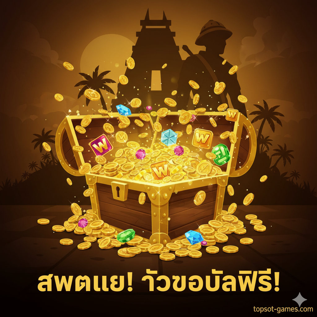 ภาพเน้นย้ำข้อดีของการเล่นสล็อตนักสำรวจที่ topslot-games.com โดยเน้น ทดลองเล่นฟรี เว็บตรง มั่นคง และรองรับการเล่นบนมือถือ 100%