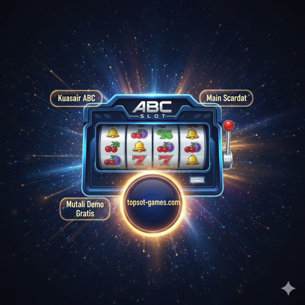 Gambar penutup dan ajakan bertindak (Call-to-Action) yang mengarahkan pembaca ke topslot-games.com. Tunjukkan visual gulungan slot yang baru saja berhenti, menampilkan kombinasi simbol yang tidak menang besar tetapi stabil, menyiratkan permainan yang bertanggung jawab. Di bagian tengah, sebuah tombol besar bercahaya dengan teks 'topslot-games.com' yang menonjol. Di sekitarnya, teks rangkuman seperti 'Kuasai ABC', 'Main Cerdas', dan 'Mulai Demo Gratis' yang mengambang. Gunakan latar belakang yang dinamis namun tidak mengganggu, seperti semburan cahaya digital, dengan fokus pada logo dan tombol situs sebagai titik akhir perjalanan panduan. Warna-warna harus memancarkan kepercayaan dan profesionalisme.