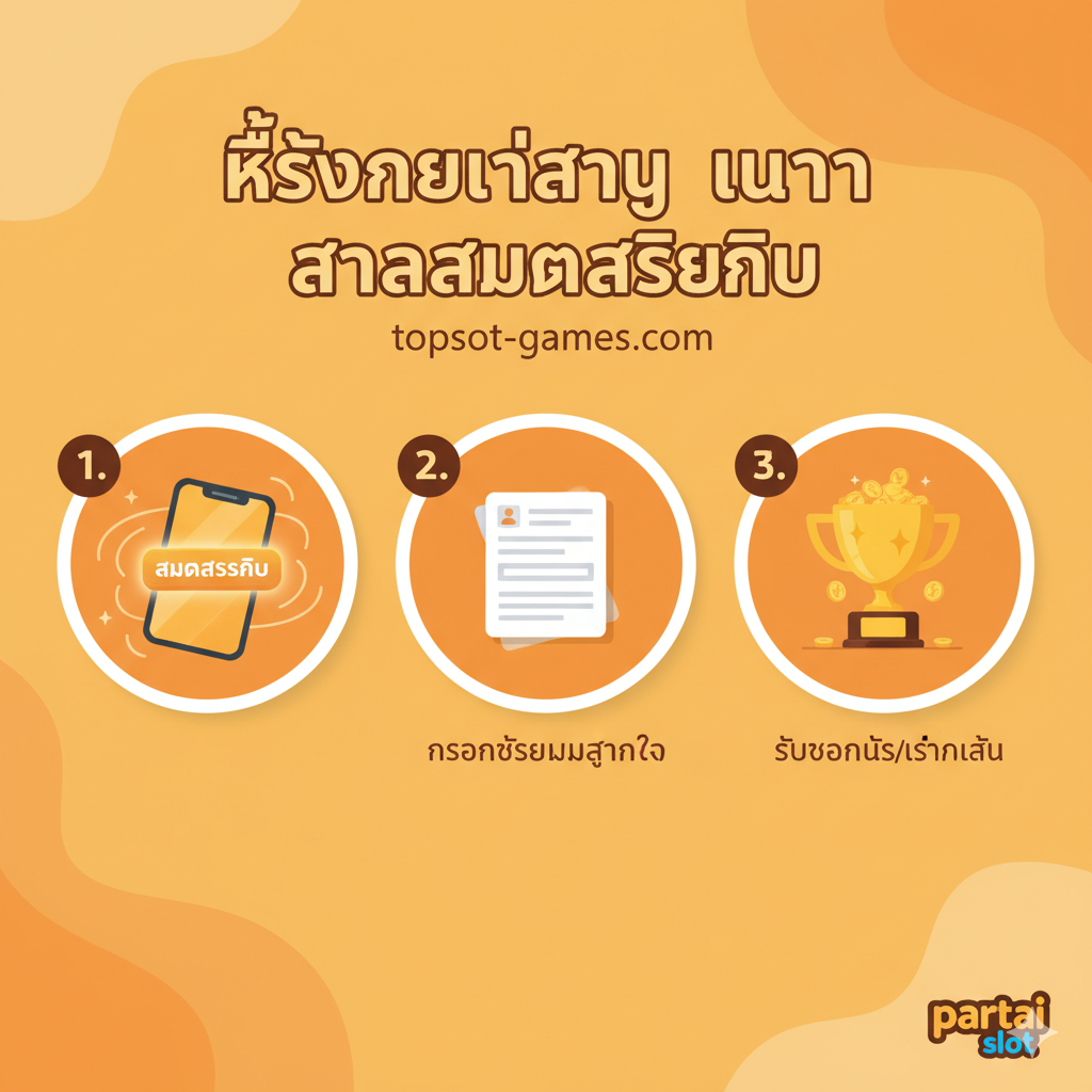 ภาพอธิบายขั้นตอนการสมัครสมาชิก 3 ขั้นตอน